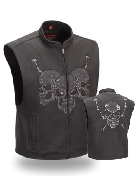 F655 - First MFG Men's Raceway Skull Vest